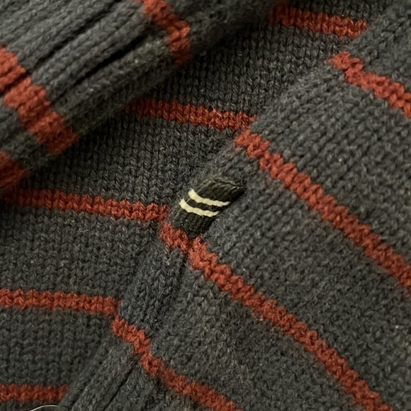 Nautica Navy Stripe V-Neck Pullover Sweater Thick 100% Cotton Long Sleeve Large - Picture 8 of 13